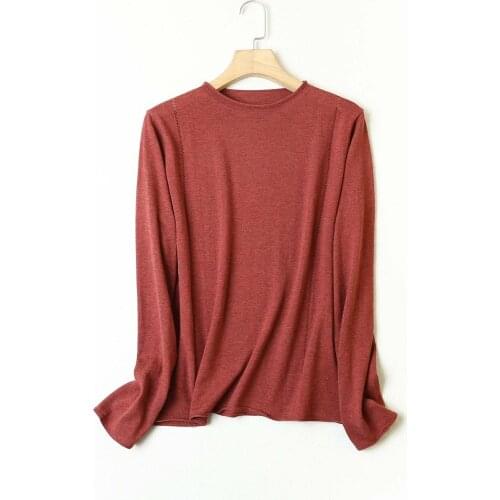 64% Silk 16% Cotton Sweaters for women Hollow-carved of two sides sweater Plus size Knit silk top women pullovers 16 stitches