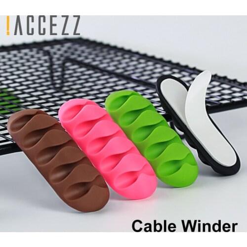 !ACCEZZ Earphone Clip Charge Wire Winder Desktop Phone Cable Winder Management Headphone Holder Mouse fixer Cord Silicone Holder
