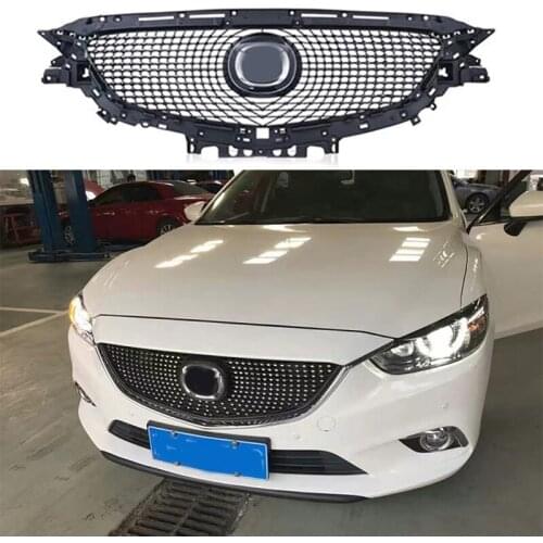 For MAZDA 6 Atenza 2017 2018 2019 Car Accessories front ABS grill Car style ABS Diamond star racing grill grille