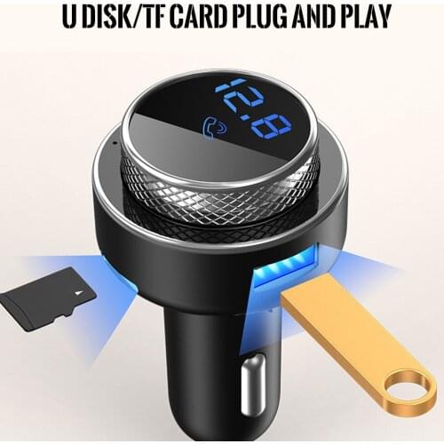 Car Mp3 Player Bluetooth FM Transmitter QC3.0 U Disk Lossless Music Player Handsfree Calling Car Charger Car Accessories