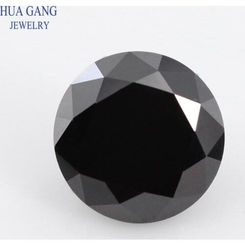 1 Carat Black Color Moissanite Stone Beads 6.5mm Brilliant Cut VVS1 Excellent Cut Tester Positive Lab Diamond For Jewelry Making