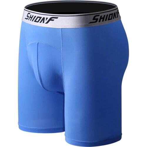 Long Men Underwear Boxer Shorts Man High Quality Ice Silk Sport Sexy Comfortable and Soft Sportwear Running Shorts