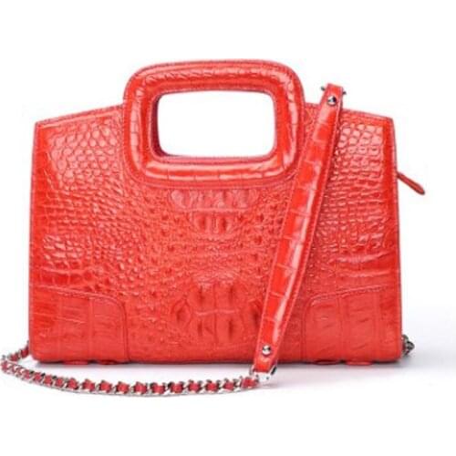 Dongou new Thailand crocodile bone skin women bag fashion women crocodile bag women handbag single shoulder bag