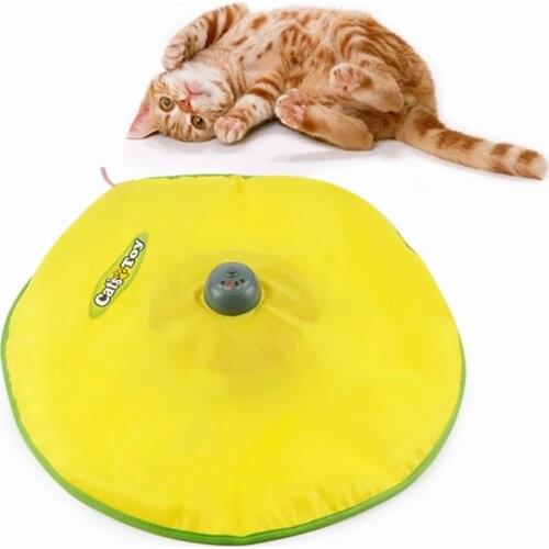 Electric Cat Turntable Interactive Toy Kitten Training Exercise Funny Cat Stick Plaything Chase Toy Adjustable Speed Pet Supplie