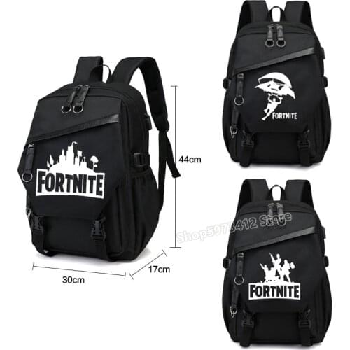 Canvas Usb School Bags Fortnite Bookbags Boys Teenagers Backpack Large Capacity Battle Royale Middle High College Teen Schoolbag