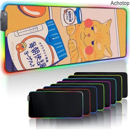 Gaming Mouse Pad Computer Mousepad RGB Large Mouse Pads Gamer XL Mouse Carpet Big Anime Mausepad PC Desk Kawaii Mat with Backlit