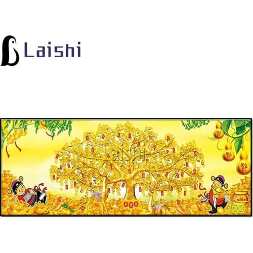 Full Square round drill Cartoon money tree gold ingot Diamond painting Diamond embroidery Cross stitch resin office wall decor