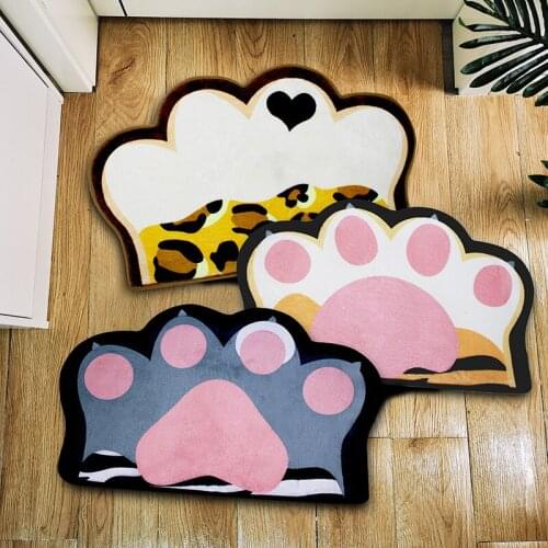New Cartoon Cats Claw Carpet Bathroom Mat Bedroom Absorbent Non-slip Mat Toilet Door Foot Mat Anime Rug Cute Rug Falier Carpet