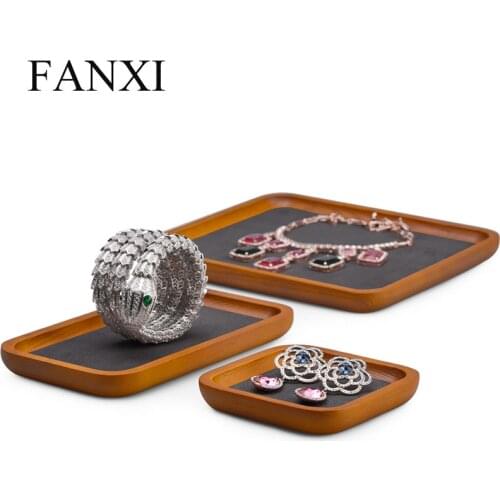 Oirlv Jewlery Display Tray Solid Wood Pendant Ring Organizer Tray Bracelet Storage Holder Jewelry Display Porps