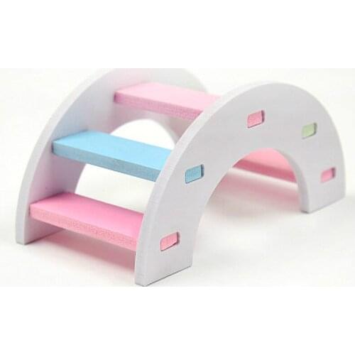 Rainbow Color Hamster Toy Wooden Bridge Hamster Supplies Wooden Bridge Eco-friendly Toy for Pet Hamster Wooden Bridge Hamster
