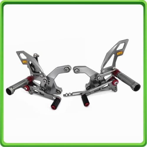 Adjustable Rearsets Rear set sets Foot Rest Pegs Pedal for Kawasaki Z900 ZR900 2017 2018 2019 Gray