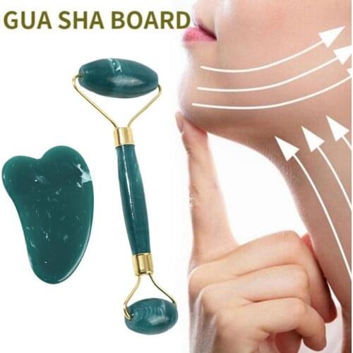 Face Massage Jade Roller Rose Quartz Natural Resin Crystal Slimmer Lift Wrinkle Double Chin Remover Beauty Care Slimming Tools