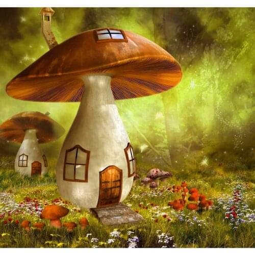 Diamond handcraft 3D Diamond embroidery Cartoon picture of rhinestones mushroom house beadwork full embroidery diamond pattern