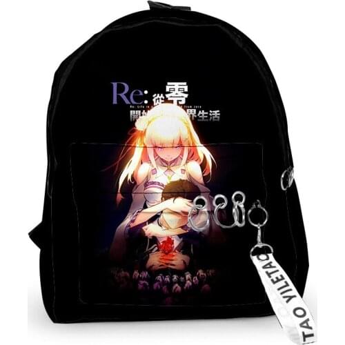 2020 Re:Life in a different world from zero Backpacks Men Women School Bags Multi Pocket Travel Bags 3D Teenage Backpack