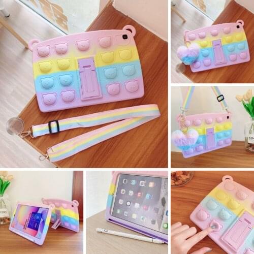 Case For iPad 5th 6th 9.7 2017 2018 / 7th 8th Gen 10.2 Cartoon Kids Safe silica gel Cover For iPad Air 10.5 Mini 2 3 4 5 silicon