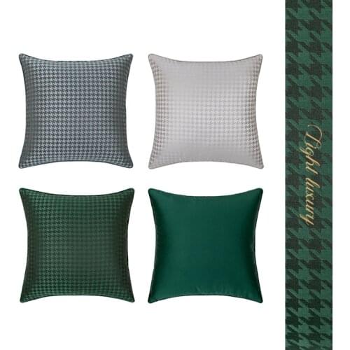 Modern Simple Classic Houndstooth Pillow Cover Decorative Sofa Cushion Covers vintage green/grey/beige Pillow Case