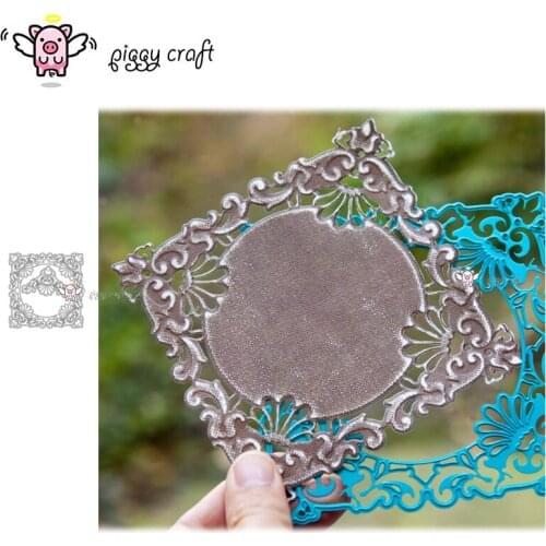 Piggy Craft metal cutting dies cut die mold Lace corner square frame Scrapbook paper craft knife mould blade punch stencils dies