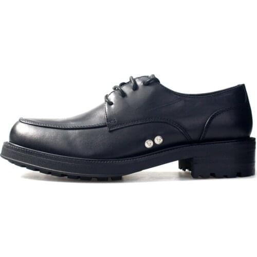 Fashion Black Derby Shoes High-end Genuine leather Round toe Casual Shoes increase Mens Shoes Lace up Men Shoes