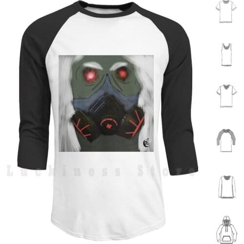 Offworld Terror Hoodie Long Sleeve Fantasy Science Fiction Terror Horror Scary Gas Mask Red Eyes Beast