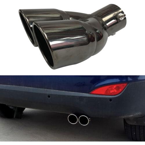 VODOOL Exhaust Pipe Muffler Tail Pipe Outlet Nozzle End Universal Stainless Steel End Two Double Out ID 63MM 76MM