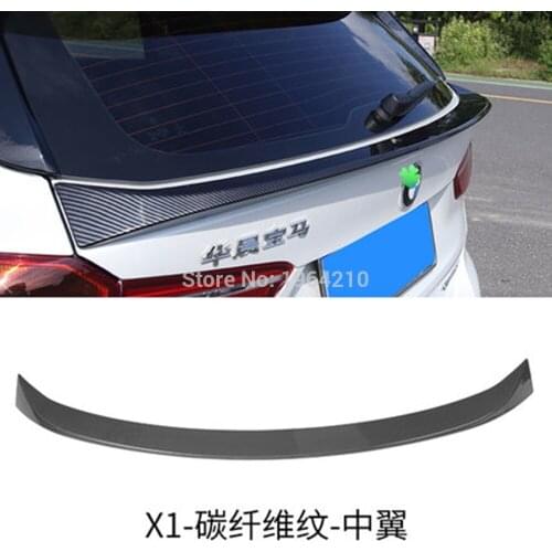 ABS Plastic Fake Carbon Fiber Rear Color Trunk Boot Wing Rear Lip Rear Middle Spoiler Car Styling For BMW X1 E84 X3 2016-2020