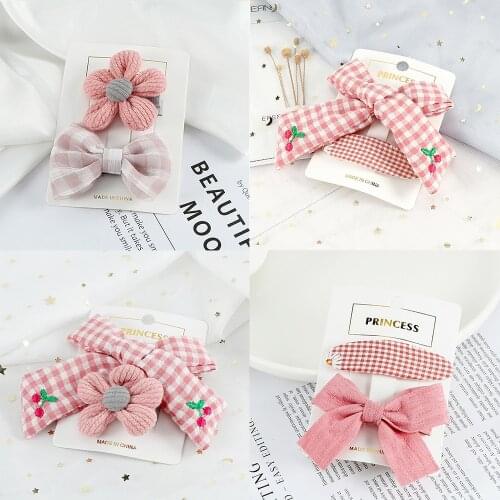 1/2/3 Pcs/Set Hair Clip Accessories Sets Sweet Girls Bowknot Hairpin Lovely Sun Flower Barrettes Kid Baby Colorful Headwear Gift