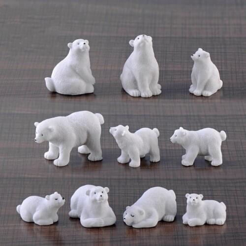 1 PCS Ins Style Polar Bear Micro-landscape Resin Pendant Multi-meat Ornaments Zakka Creative Gift Furnishings Home Decor