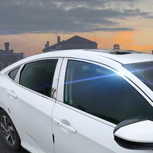 14pcs For HondaCivic 2016-2017 stainless steel Covers Chromium Styling Strips Car Full Window Trim Decoration Accessories