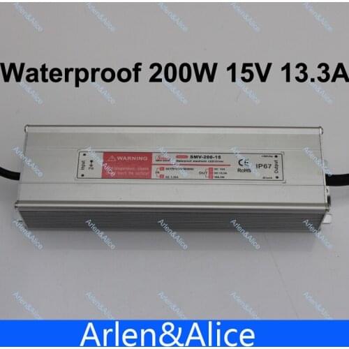200W 15V 13.3A Waterproof outdoor Single Output Switching power supply for LED