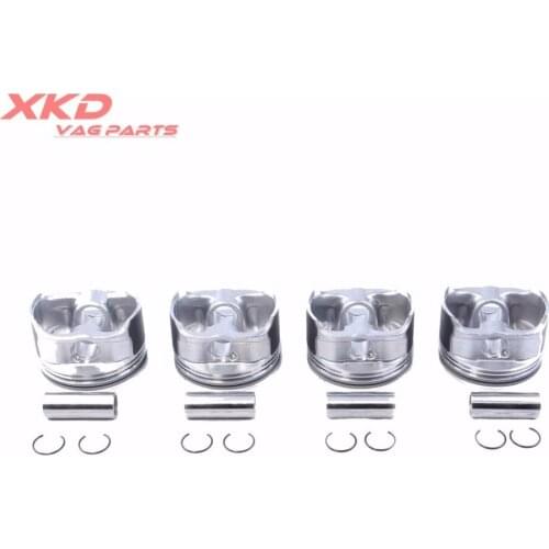 4pcs Engine Pistons & Rings Set For Aud-i A4 TT Quattro V-W Golf G-TI Je-tta/Bora Passat Bett-le 1.8T