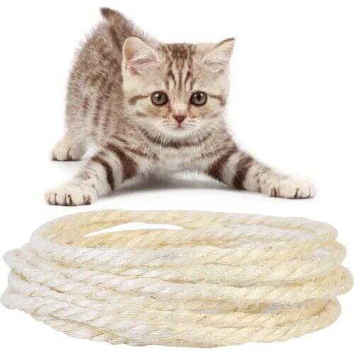 3M/5M Sisal Rope For Cats Scratching Post Toy Making DIY Cat Scratch Board For Cat To Exercise Claw Desk Chair Legs Binding Rope