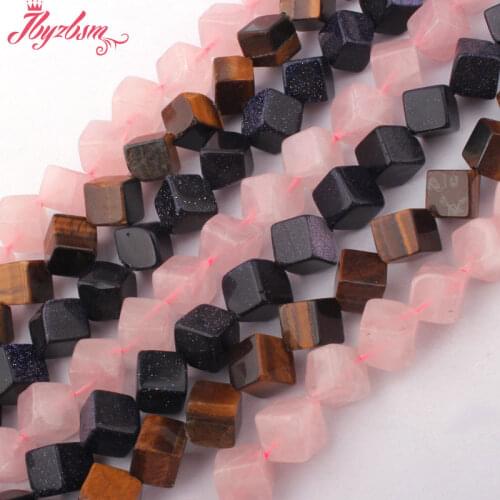 8mm Smooth Square Sandstone,Tigers Eye Loose Natural Stone Beads For DIY Jewelry Making Necklace Bracelets Earring Spacer 15"