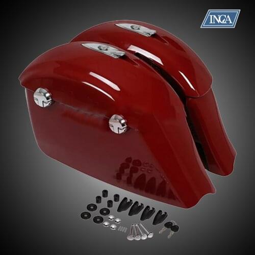 INCA Customization Motorcycle Adaptations Accessory Red Seat Side Post Electronic Latch With Lining for indian chief dark horse
