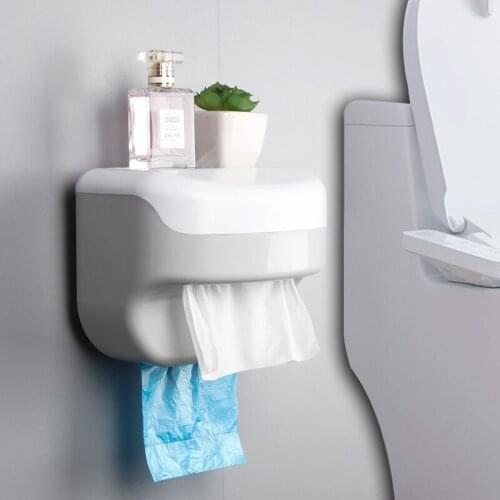 Punch-free Seamless Tissue Box Bathroom Toilet Kitchen Multi-function Pumping Box Suction Wallpaper Towel Rack