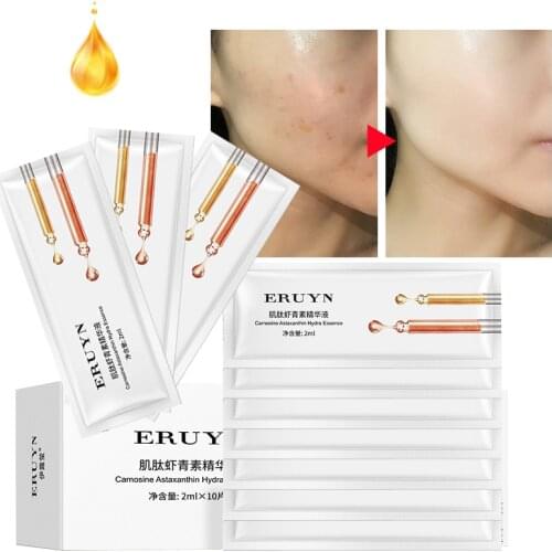 Carnosine Astaxanthin Anti Aging Face Care Serum liquid Dark Spot Remover Moisturizing Anti Wrinkle Shrink Pore Control Oil 10PC