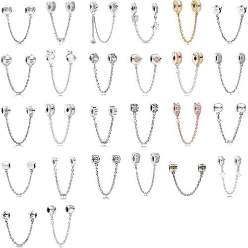 2020 New 100% 925 Sterling Silver Love Always Safety Chain Fashion Women Elegant Gift Birthday Recommendation Diy Bracelet