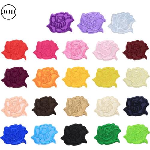 Flower Lace Embroidery Iron on Stickers Applique Clothes Patch Embroidered Patches for Clothing Rose Badges Fabric
