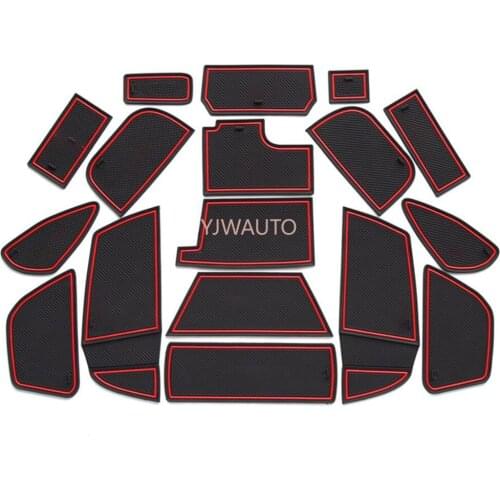 Door Slot Mat for Ford Focus 2015-2018 Gate Groove Cushion Car Door Rubber Cup Holder Mats Anti-slip Carpets Position