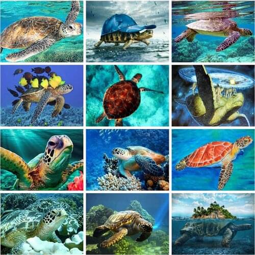 Evershine 5D Diamond Painting Tortoise Full Square Diamond Embroidery Mosaic Ocean Animal Rhinestone Pictures Home Decoration