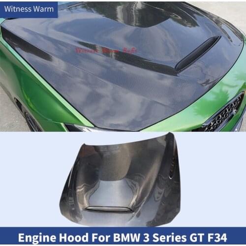 FRP/Carbon Fiber Front Engine Hood Transparent Bonnets Engine Covers For BMW 3 Series F34 330i GT 328i 335i 340i GT GTS Style