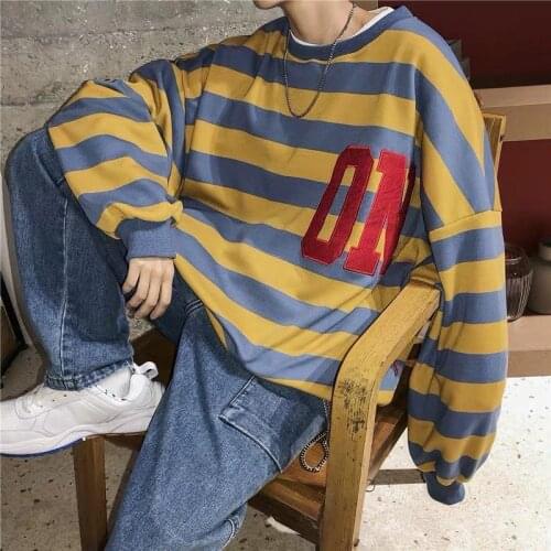 Hip-hop jacket male striped pullover street jacket loose top