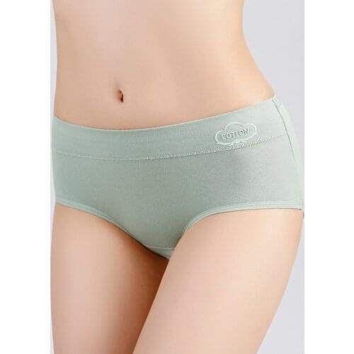 Cotton Women Underwear Sexy Ladies Panties Mid-wiast Lace briefs