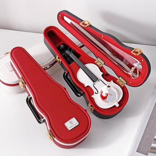 Classical Elegant Art Violin Music Box Music Box Creative Rotating Dancing Girl Hand Bag Birthday Gift