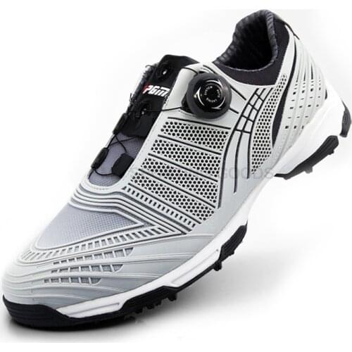 1pair Golf Shoes Men Sports Shoes Waterproof Male Sports Shoes Knobs Buckle Shoelace Breathable Anti-slip Men Training Sneakers