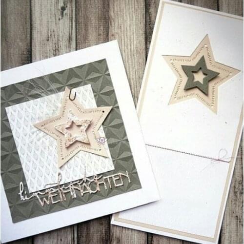 Mmao Crafts Metal Steel Cutting Dies Frohes fest letter star frame Stencil For DIY Scrapbooking Paper/photo Cards Embossing Dies