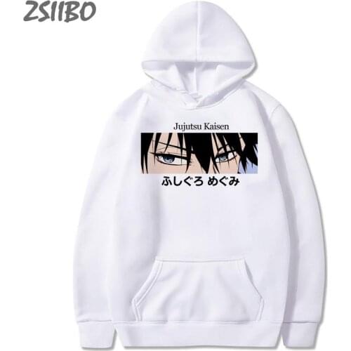 Oversize Harajuku Mens Hoodies Jujutsu Kaisen Anime Printed Cartoon Pullovers Casual Sweartshirt Hip Hop Male Streetwear Tops