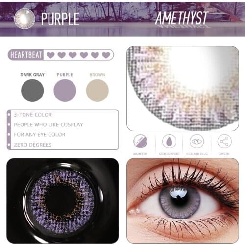 NOVMAS- 2pcs/pair 3 Tone Series Colored Contact Lenses for eyes Colored Eye Lenses Color Contacts