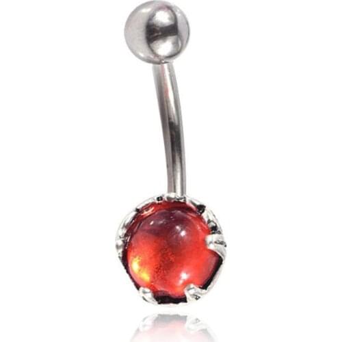 New red Belly Navel Ring with Different Personality Fashion Piercing body Jewelry