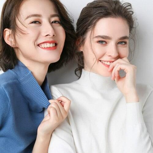 Autumn Winter Womens Turtleneck Slim Thick Long Sleeve Girls Pullovers Oversized Wool Sweater High Quality Fashion Cute Knitwear