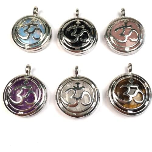 Natural Stones Crystal Hollow Pendant Reiki Necklaces Accessories with Stone Pendant Pendants for Jewelry Making DIY